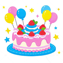 蛋糕气球卡通