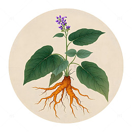 中草药葛根植物插画素材