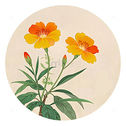 中草药红花植物插画素材