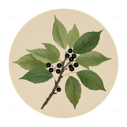 中草药香叶植物插画素材