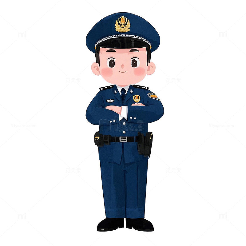 卡通警察公安素材