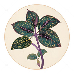 中草药金线莲插画素材