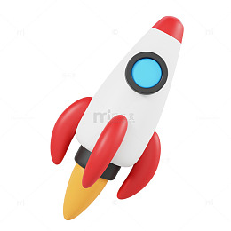 3D立体中国航天日火箭素材