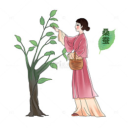 古法手工蚕丝被制作流程采桑叶