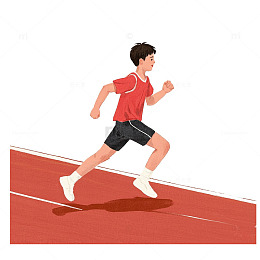 少年奋力奔跑瞬间