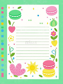 马卡龙花朵清新小红书背景图