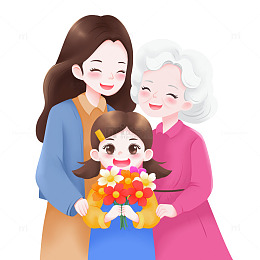 母亲节祖孙三代妈妈外婆女儿