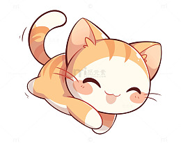 小猫开心的跳起来元素