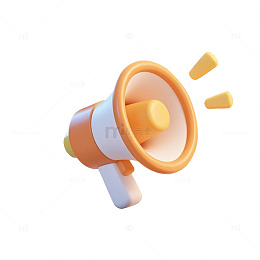3D卡通小喇叭扩音器通知