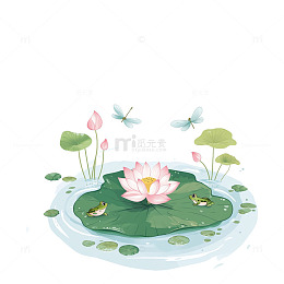 池塘插画立夏
