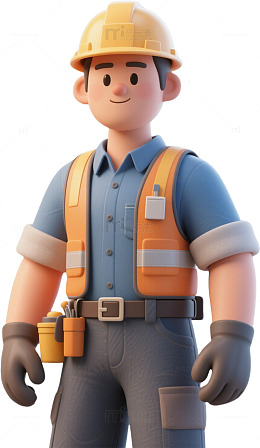 51劳动节施工人员职业人物元素