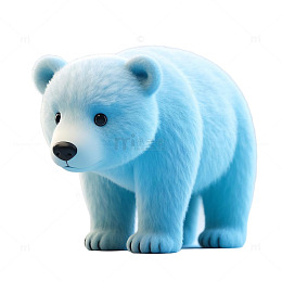 蓝色北极熊 3D 形象