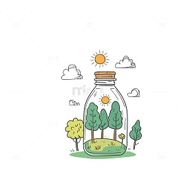云朵树木草地太阳