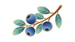 国潮蓝莓水果免扣元素