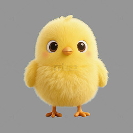 可爱毛绒小鸡3D卡通