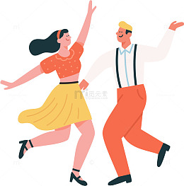 扁平化双人舞蹈