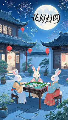 月圆中秋节日