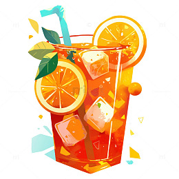 卡通一杯柠檬茶