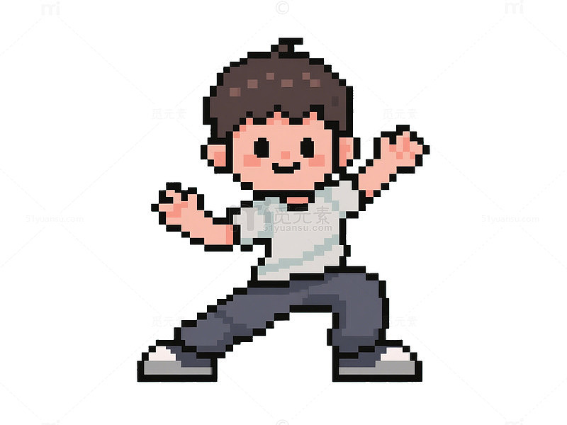 像素风跳街舞的小男孩3