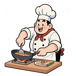 劳动节主题卡通厨师元素