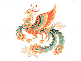 国风凤凰神鸟