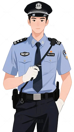 劳动节元素警察职业