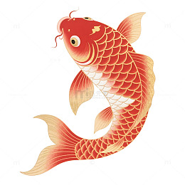 工笔画鲤鱼卡通