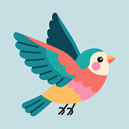 飞翔的彩色小鸟