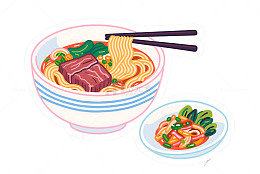 牛肉米线和小菜美食