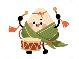 拟人粽子打鼓