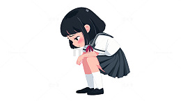 小女孩沮丧表情