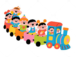 坐火车的小朋友们