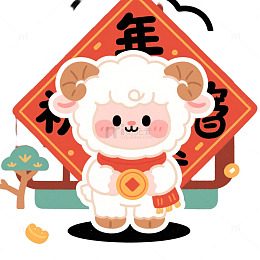 新春春节羊年卡通插画