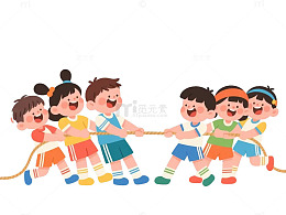 儿童节拔河比赛元素