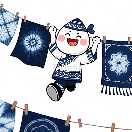 非遗扎染拟人化