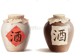 手绘陶罐酒坛