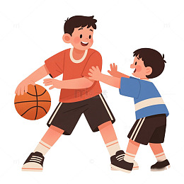 打篮球男孩插画1