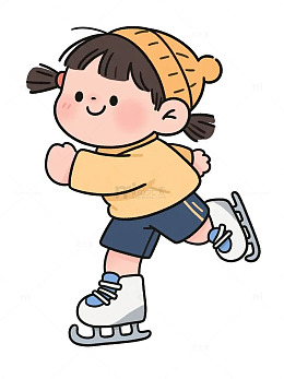 滑冰的小女孩