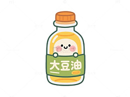 大豆油元素卡通