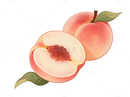 手绘插画风格桃子9