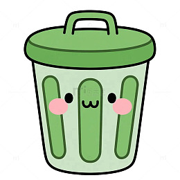 绿色垃圾桶元素