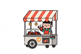 小龙虾摊位摆摊小吃宵夜