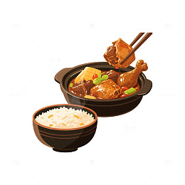 黄焖鸡米饭食物