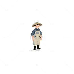 渔民男孩插画