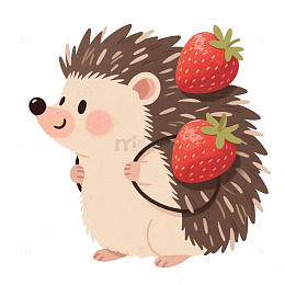 刺猬草莓卡通