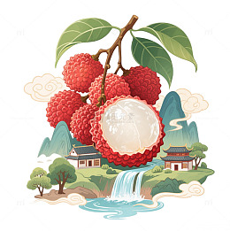 荔枝素材山水