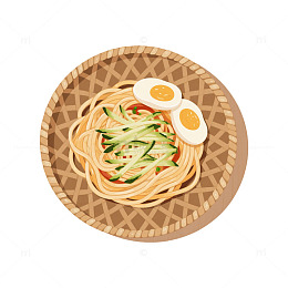 凉面美食插画设计