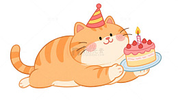 小猫过生日素材