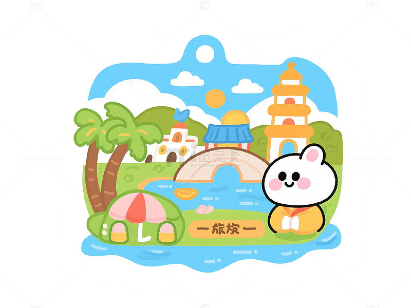 旅游纪念品卡通