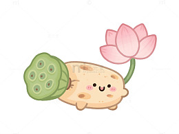 莲藕莲蓬莲花卡通